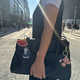 Hand-painted Tuxedo Cat Bag Charm + Keychain | Eco-Friendly