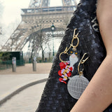 Hand-painted Tuxedo Cat Bag Charm + Keychain | Eco-Friendly