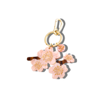 Hand-painted Cherry Blossom Bag Charm + Keychain | Eco-Friendly