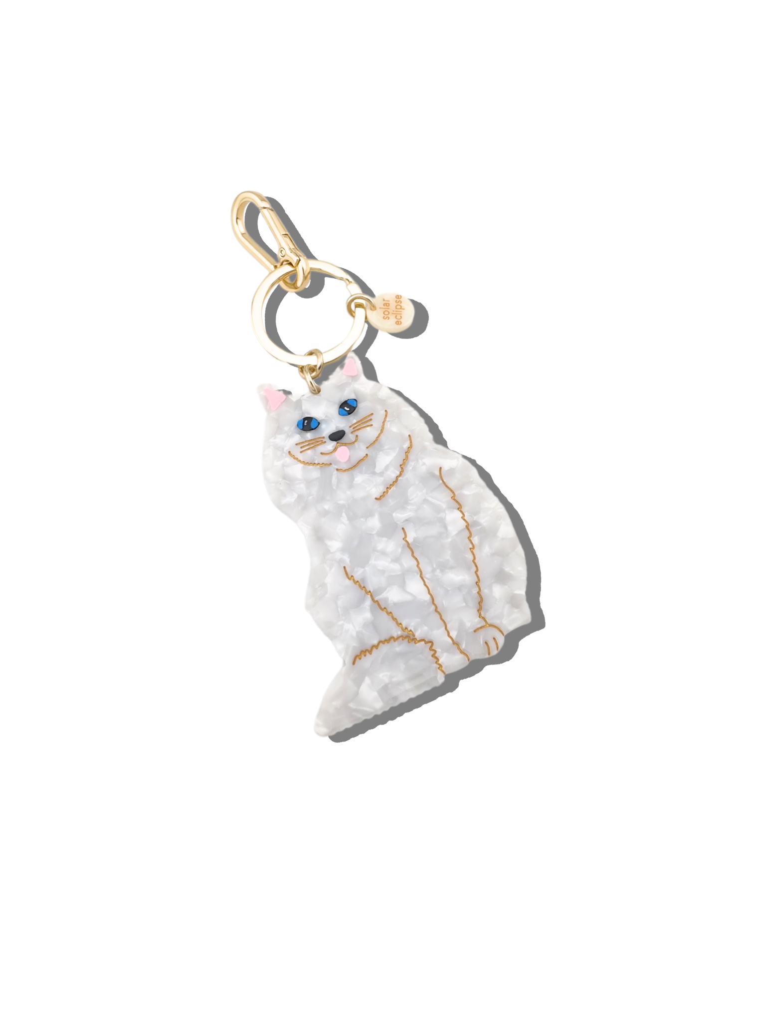 Hand-painted Persian Cat Bag Charm + Keychain | Eco-Friendly Hand-painted Persian Cat Bag Charm + Keychain | Eco-Friendly