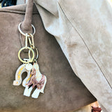 Hand-painted Lucky Horseshoe Bag Charm + Keychain | Eco-Friendly