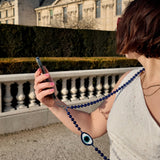Hand-painted Evil Eye Gemstone Crossbody Phone Chain