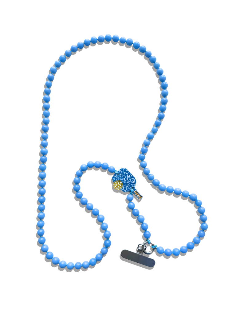 Hand-painted Pickleball Gemstone Crossbody Phone Chain – Solar Eclipse Hand-painted Pickleball Gemstone Crossbody Phone Chain – Solar Eclipse