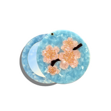 Hand-painted Cherry Blossom Compact Mirror | Eco-Friendly