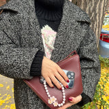 Hand-painted Cherry Blossom Gemstone Bracelet Phone Chain