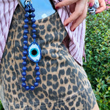 Hand-painted Evil Eye Gemstone Bracelet Phone Chain