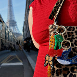 Hand-painted Monarch Butterfly Gemstone Bracelet Phone Chain