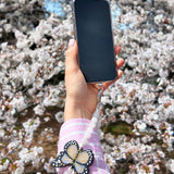 Hand-painted Monarch Butterfly Gemstone Bracelet Phone Chain