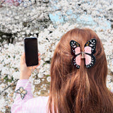 Hand-painted Monarch Butterfly Gemstone Bracelet Phone Chain