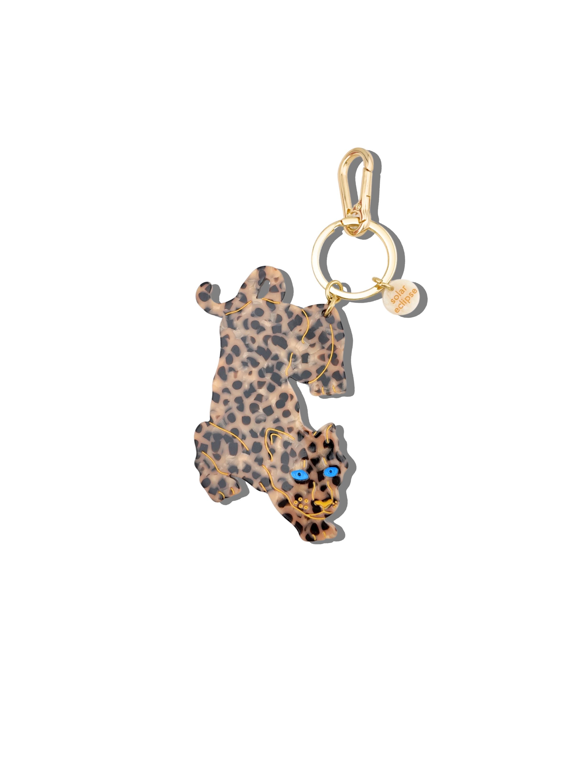 Pssopp Rhinestone Encrusted Leopard, Leopard Head Keychain Lightweight