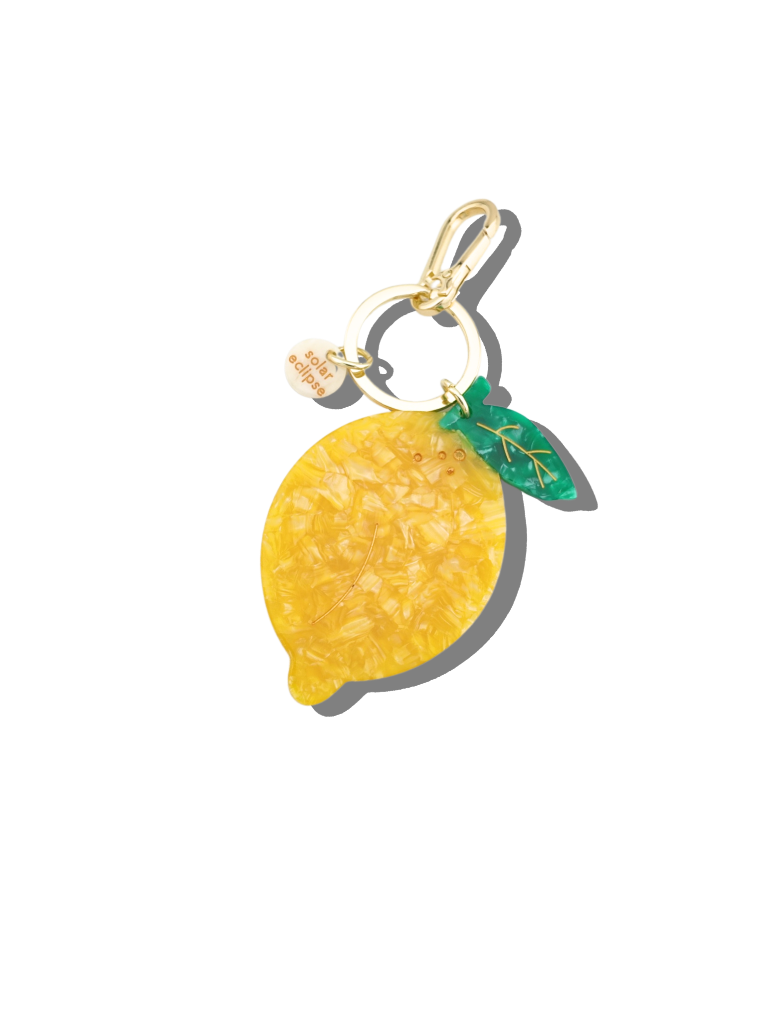 Hand-painted Lemon Bag Charm + Keychain | Eco-Friendly – Solar Eclipse