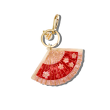 Hand-painted Blossom Fan Bag Charm + Keychain | Eco-Friendly