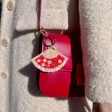 Hand-painted Blossom Fan Bag Charm + Keychain | Eco-Friendly