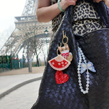 Hand-painted Blossom Fan Bag Charm + Keychain | Eco-Friendly
