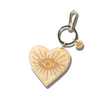 Hand-Painted Celestial Heart Bag Charm + Keychain | Eco-Friendly