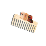 Hand-Painted Puppies Detangling Wide Tooth Hair Comb | Eco-Friendly