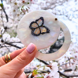 Hand-painted Monarch Butterfly Compact Mirror | Eco-Friendly