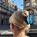Hand-Painted Morpho Butterfly Claw Hair Clip | Eco-Friendly