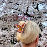 Hand-Painted Emperor Silk Moth Claw Hair Clip | Eco-Friendly