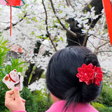 Handmade Origami Peony Flower Claw Hair Clip| Eco-Friendly