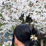 Hand-Painted Origami Magnolia Flower Hair Clip | Eco-Friendly