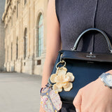 Handmade Origami Gardenia Flower Bag Charm + Keychain