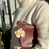 Handmade Origami Gardenia Flower Bag Charm + Keychain