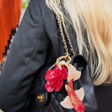 Handmade Origami Gardenia Flower Bag Charm + Keychain