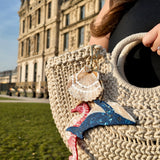 Hand-painted Seahorse Bag Charm + Keychain | Eco-Friendly