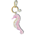 Hand-painted Seahorse Bag Charm + Keychain | Eco-Friendly