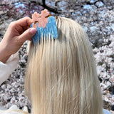 Hand-painted Cherry Blossom Pocket Hair Comb | Eco-Friendly