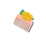 Hand-painted Lemon Pocket Hair Comb | Eco-Friendly