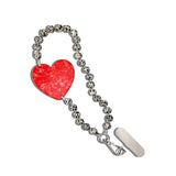 Hand-painted Red Heart Gemstone Bracelet Phone Chain