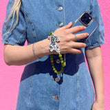 Hand-painted Tiger Gemstone Bracelet Phone Chain