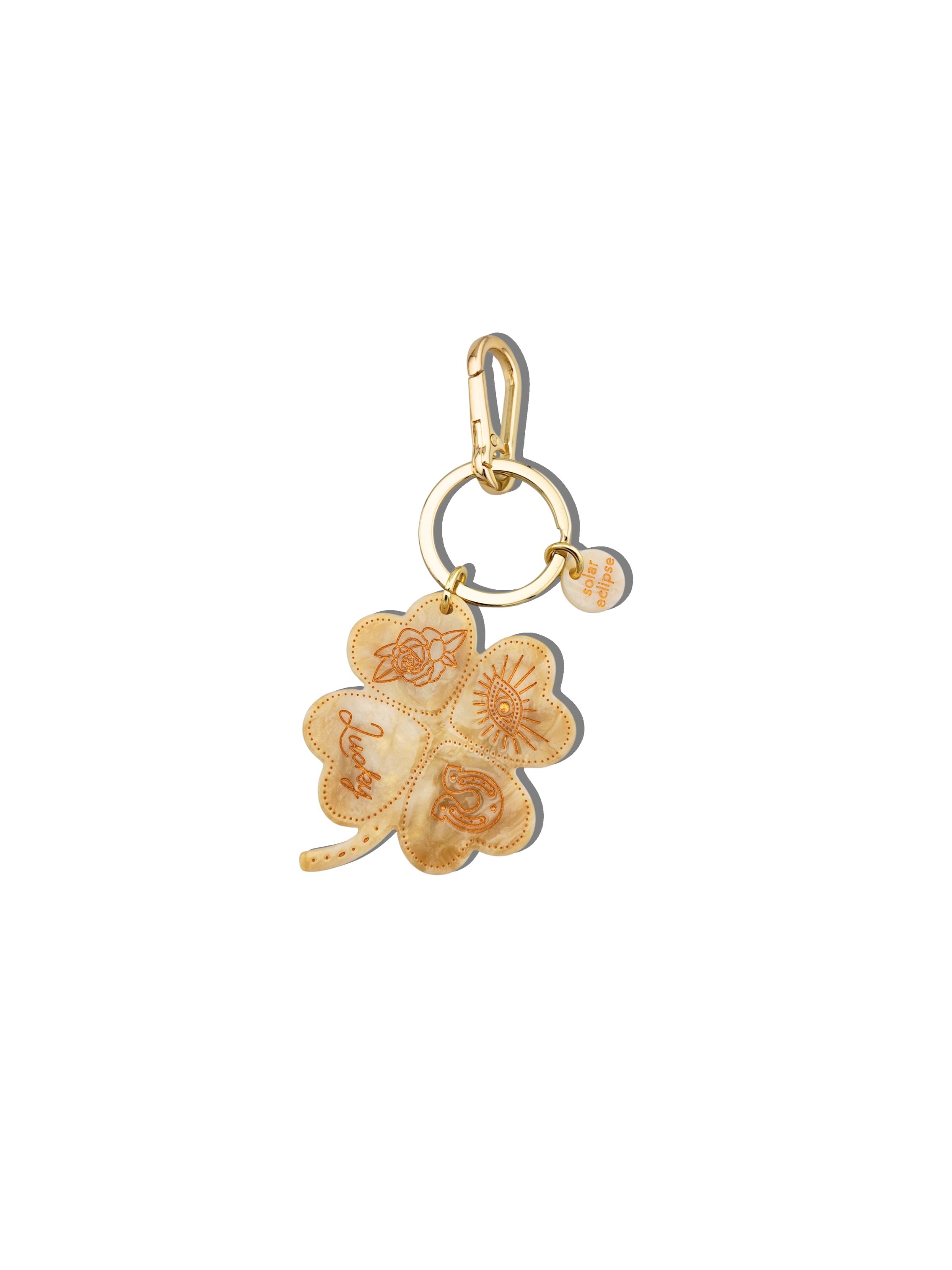 Hand-painted Lucky Clover Bag Charm + Keychain | Eco-Friendly – Solar ...