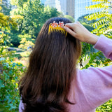Hand-painted Magnolia Pocket Comb