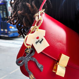 Hand-painted Coquette Bow Bag Charm + Keychain
