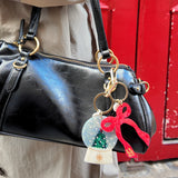 Hand-painted Coquette Bow Bag Charm + Keychain