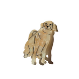 Hand-painted Golden Retriever Dog Barrette Hair Clip | Eco-Friendly