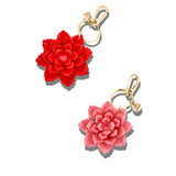 Hand-painted Origami Peony Bag Charm + Keychain