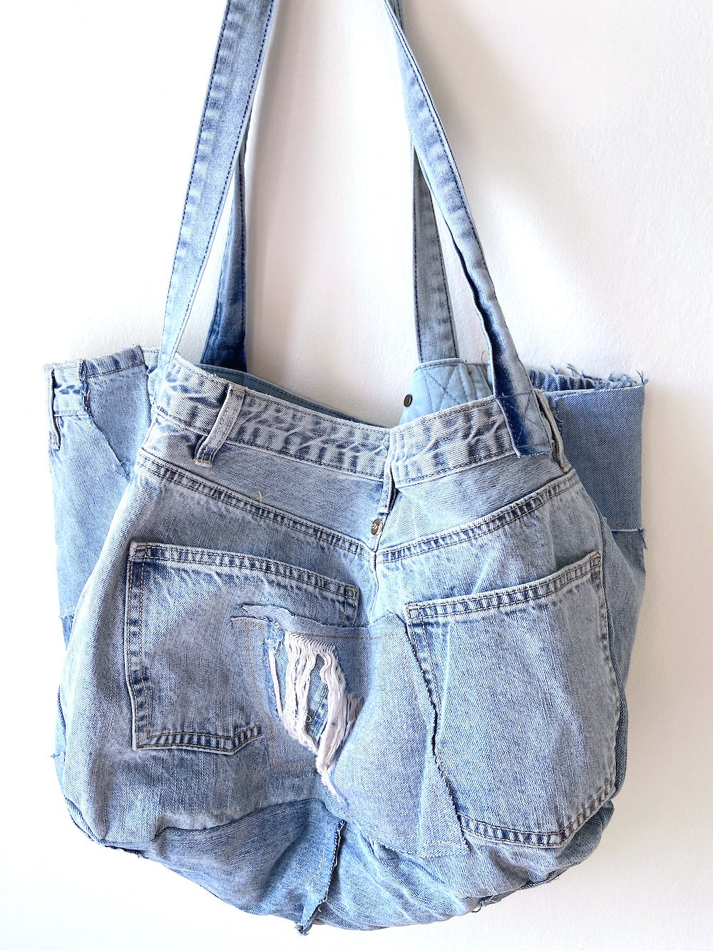 Denim Tote Bag Made From Recycled Jeans Jeans Handbag Denim 