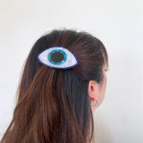 Hand-painted Evil Eye Barrette Hair Clip | Eco-Friendly