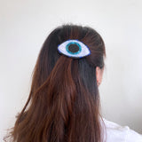 Hand-painted Evil Eye Barrette Hair Clip | Eco-Friendly