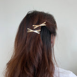 2pc Minimalist Gold Bow Bobby Pin Hair Clip Set