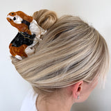 Hand-painted Basset Hound Dog Claw Hair Clip | Eco-Friendly