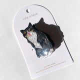 Hand-painted Tuxedo Cat Claw Hair Clip | Eco-Friendly