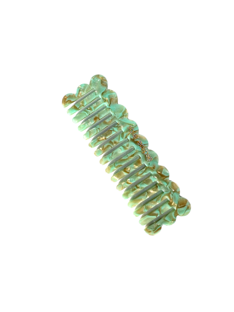 Scalloped Acetate Wide Tooth Detangling Hair Comb | Eco