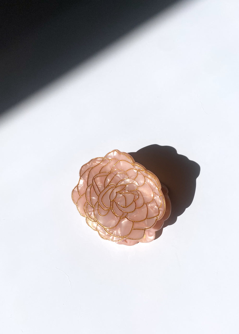 Hand-painted Camellia Flower Claw Hair Clip | Eco-Friendly