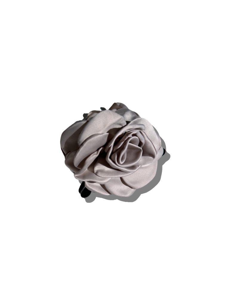 Big Satin Rose Flower Hair Claw Clip