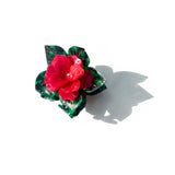 Hand-painted Poinsettia Claw Hair Clip | Eco-Friendly